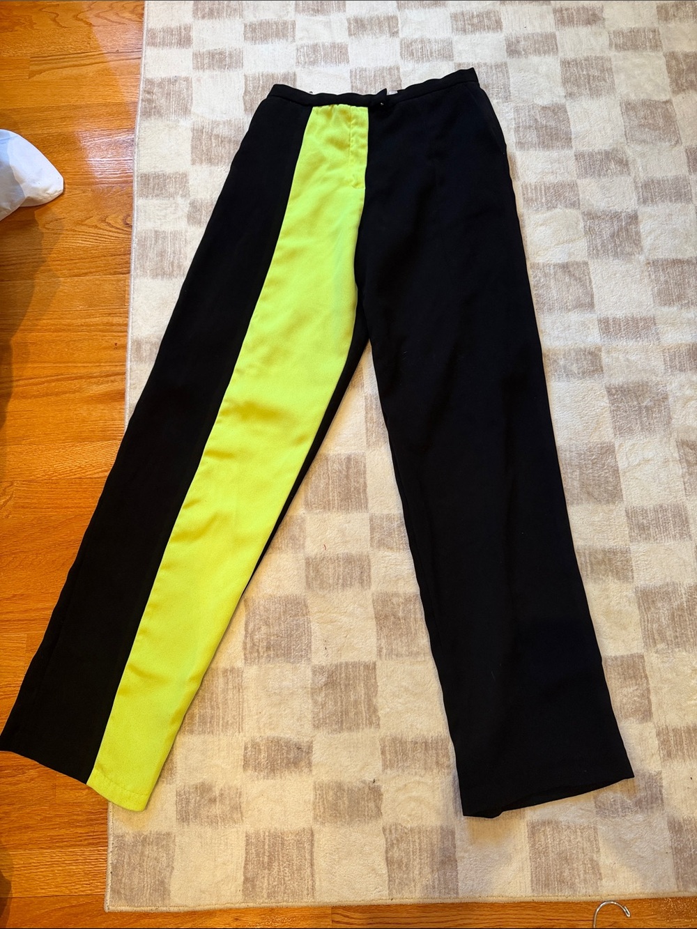 House of Harlow 1960 Black and Neon Yellow Colorblock Pants